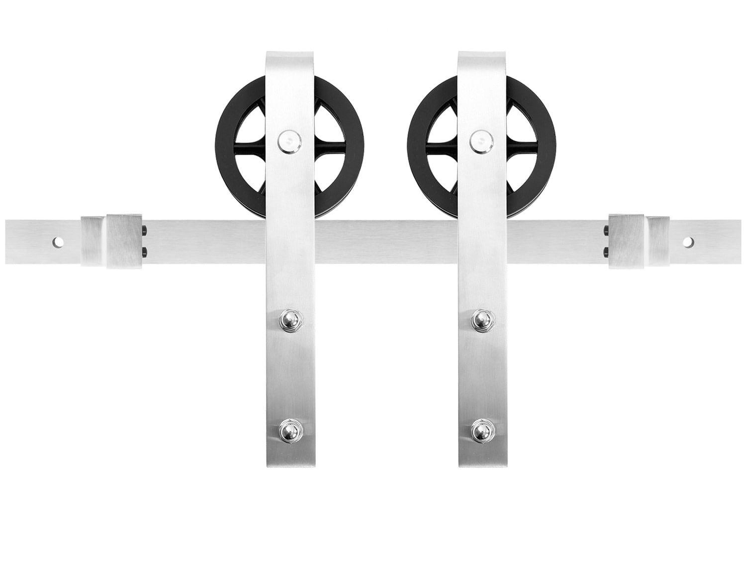 White Wood Barn Door with Stainless Steel Hardware Kit