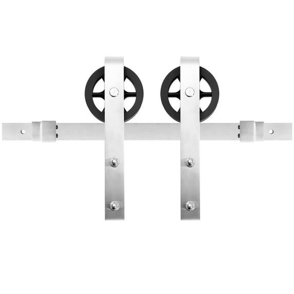 Miseno Mbdh1005x78 78-3/4" Large Wheel Bent Strap Barn Door Hardware Kit - Stainless Steel