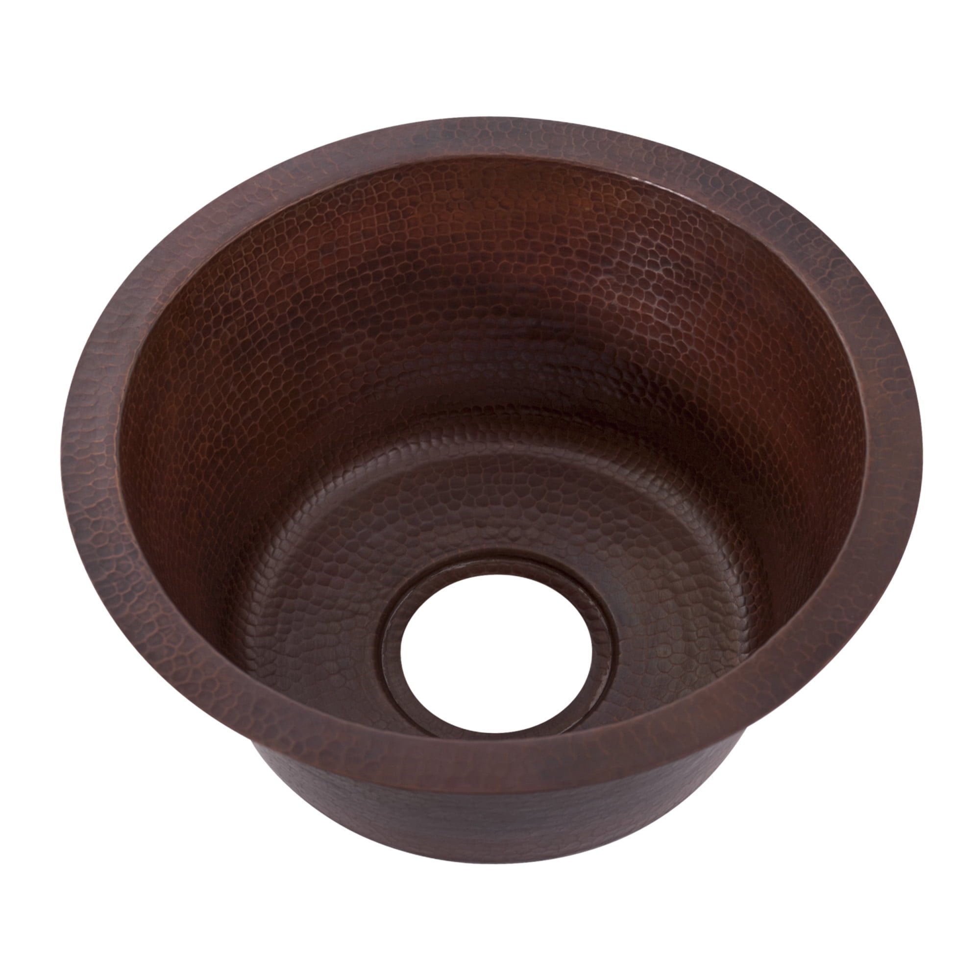 Hand-Hammered Antique Copper Round 15" Bar Sink