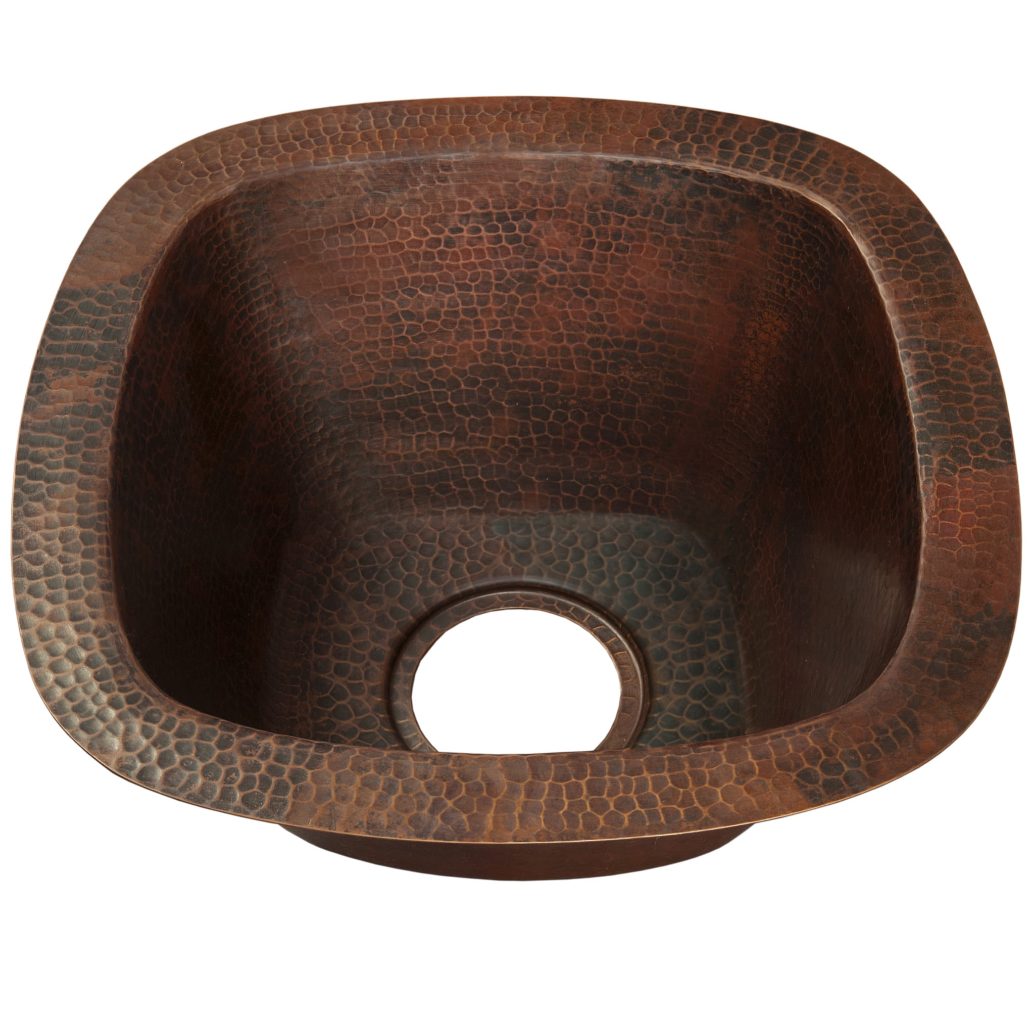 Hand-Hammered Antique Copper Square Bar Sink