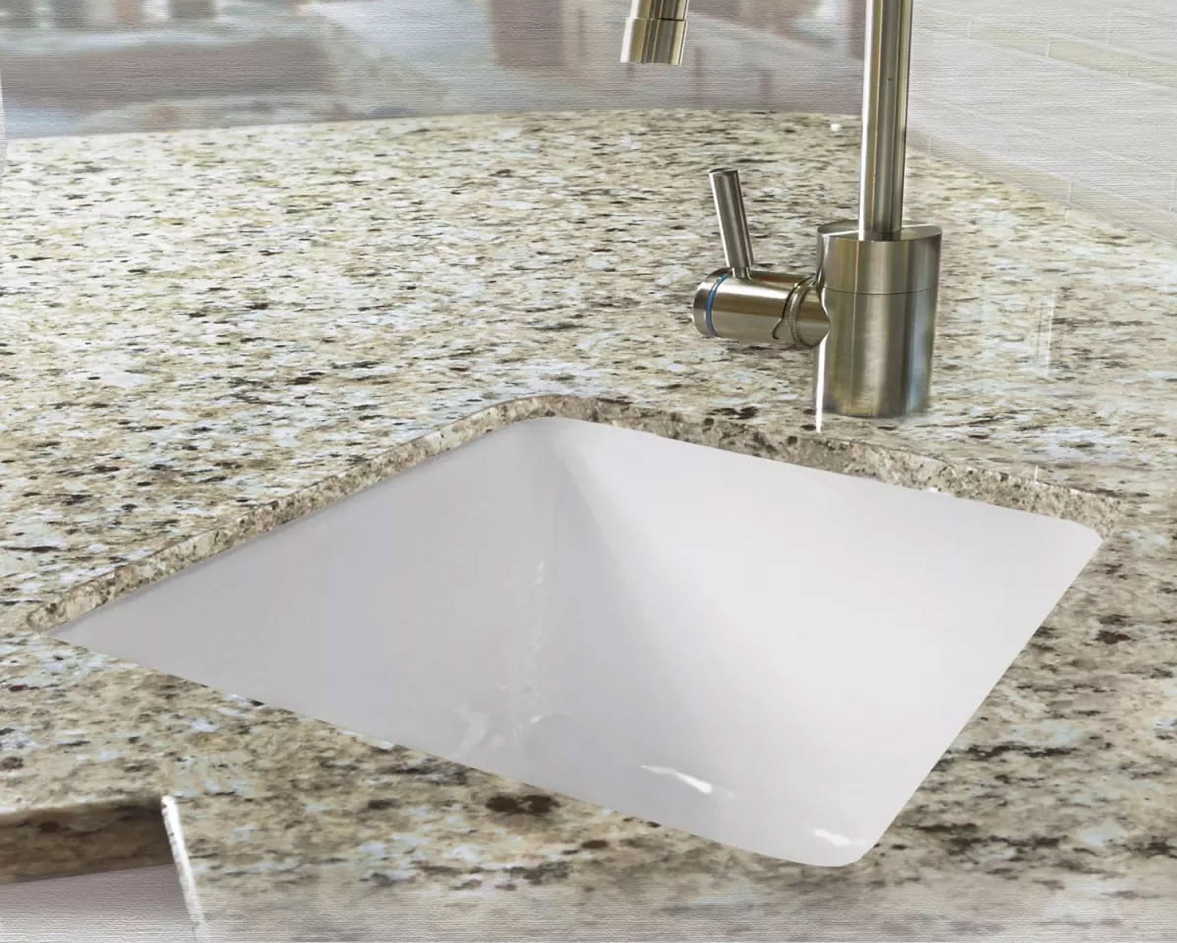 Miseno MCI28-0UM-20 16" Single Basin Undermount Cast Iron Kitchen Sink; White