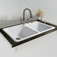 thumbnail image 1 of Miseno MCI67-4TM-20 33" Double Basin Drop In Cast Iron Kitchen Sink; White, 1 of 5