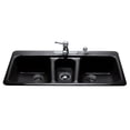 thumbnail image 1 of Miseno Mci97-4Tm 43" 4 Hole Cast Iron Triple Basin Kitchen Sink For Drop In Installations, 1 of 1