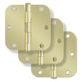 thumbnail image 1 of Miseno Mdh3503 3-1/2 X 3-1/2 Plain Bearing 5/8" Radius Corner Door Hinge - Brass, 1 of 1