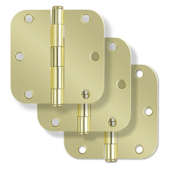 Miseno Mdh3503 3-1/2 X 3-1/2 Plain Bearing 5/8" Radius Corner Door Hinge - Brass