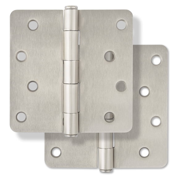 Miseno Mdh4012 4 X 4 Plain Bearing 1/4" Radius Corner Door Hinge - Nickel