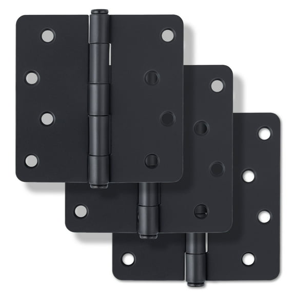 Miseno Mdh4013 4 X 4 Plain Bearing 1/4" Radius Corner Door Hinge - Black
