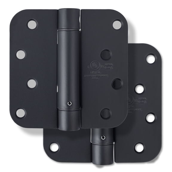 Miseno MDH4092BK 4 X 4 Spring Hinge 5/8" Radius Corner Door Hinge - Black