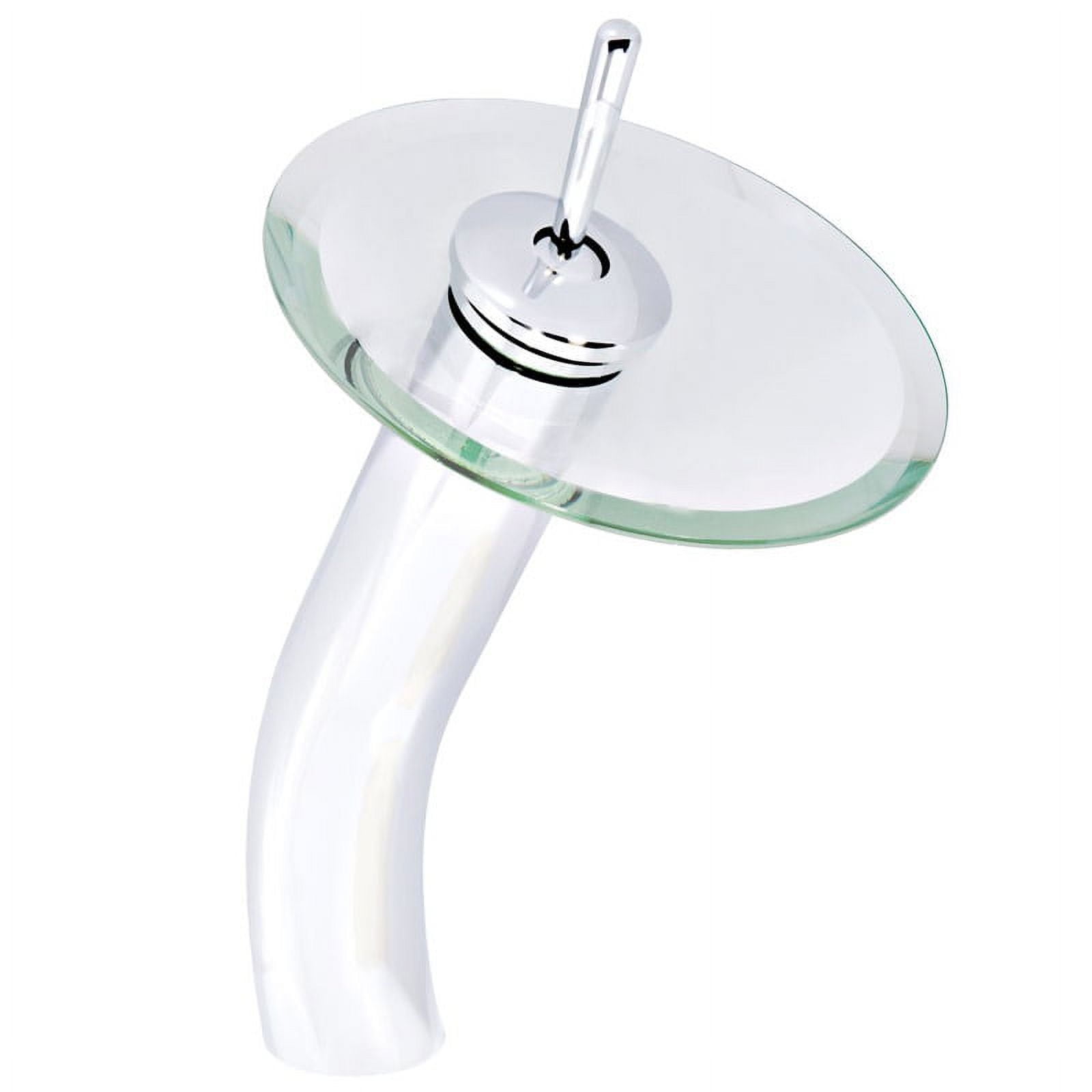 Polished Chrome and Clear Glass Waterfall Vessel Faucet