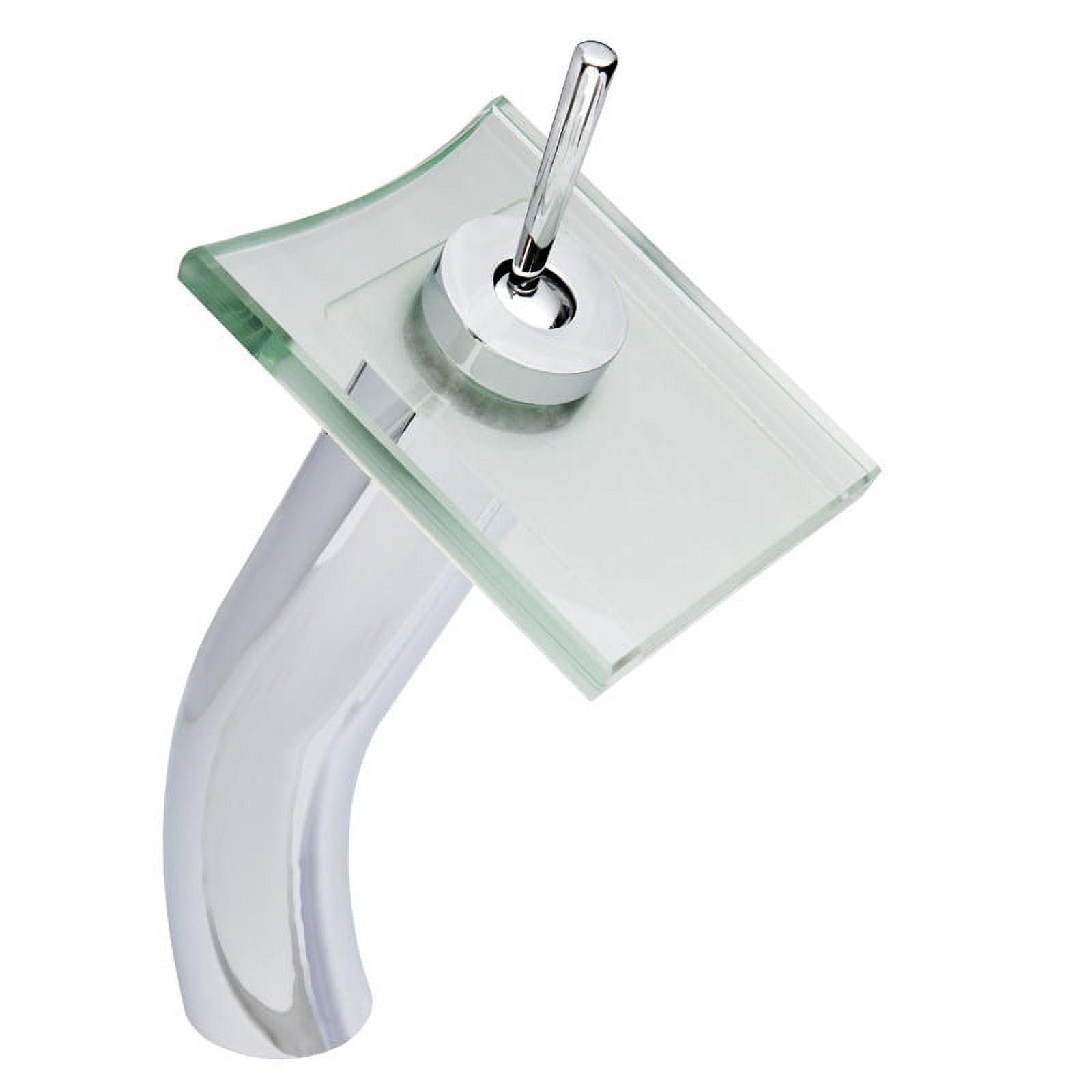 Polished Chrome and Clear Glass Waterfall Vessel Faucet