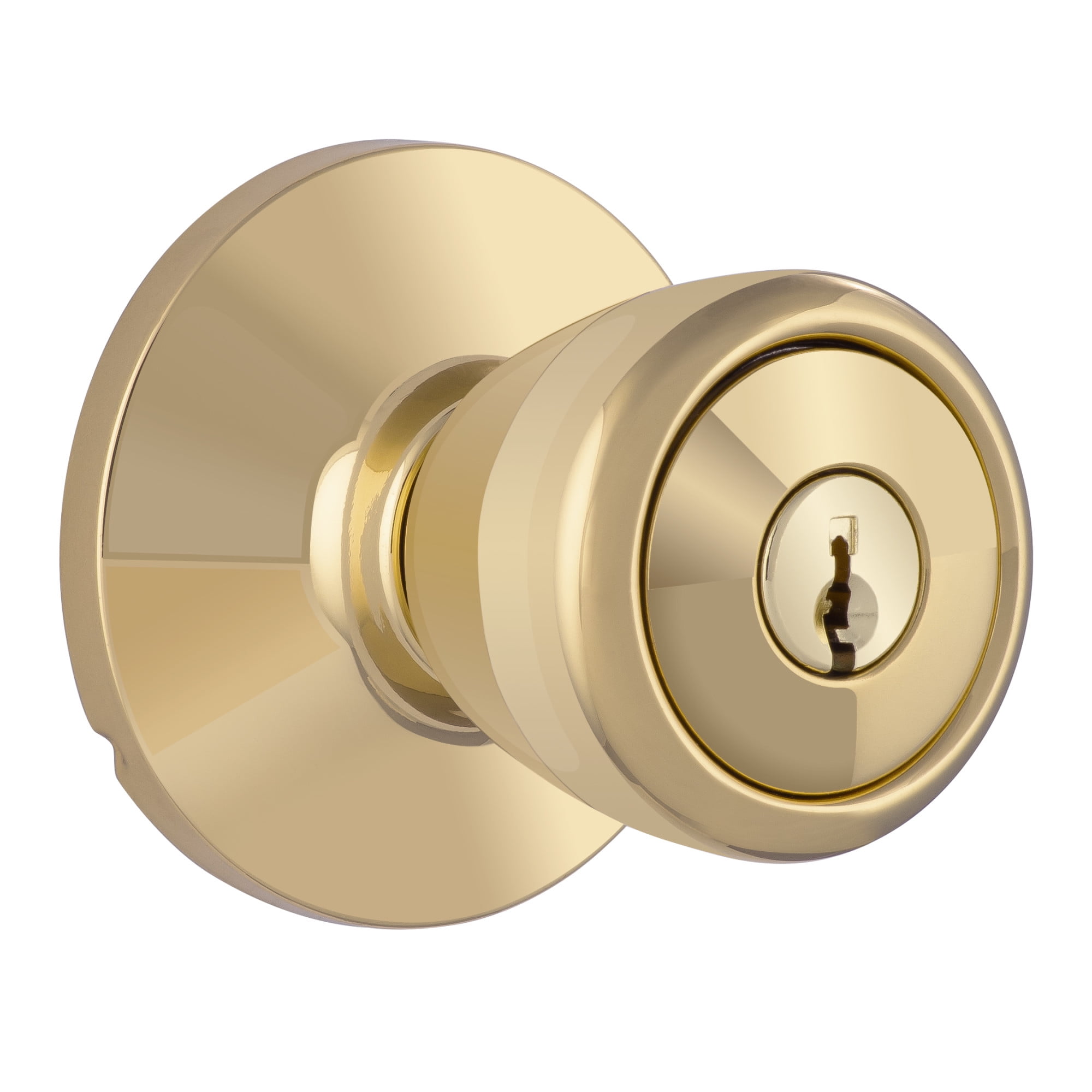 Miseno MLK1010PB Buchanan Tulip Single Cylinder Keyed Entry Door Knob Set - Brass