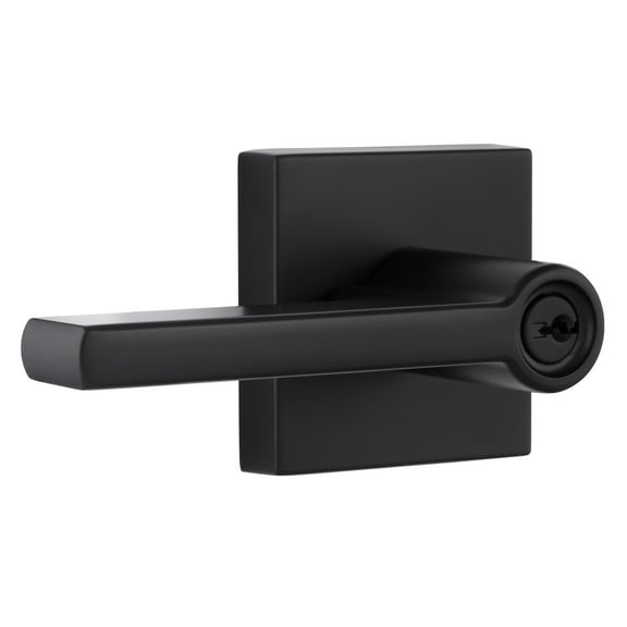 Miseno Mlk1022 Lorton Flat Bar Single Cylinder Keyed Entry Door Lever Set - Black