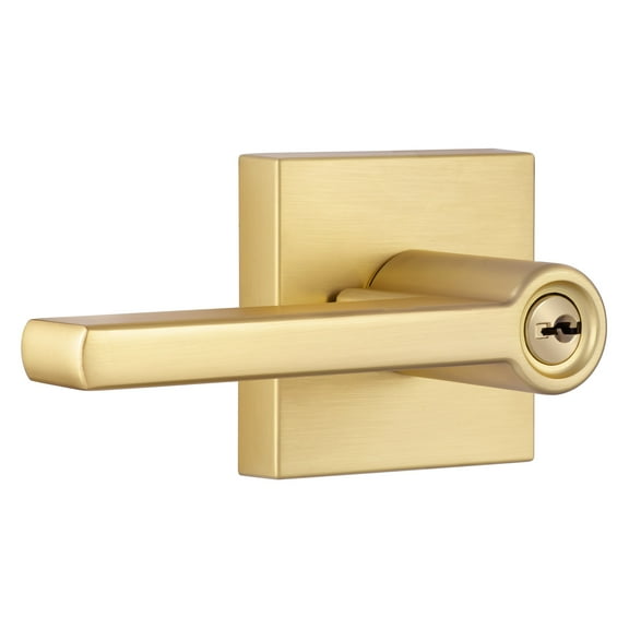 Miseno Mlk1022 Lorton Flat Bar Single Cylinder Keyed Entry Door Lever Set - Brass
