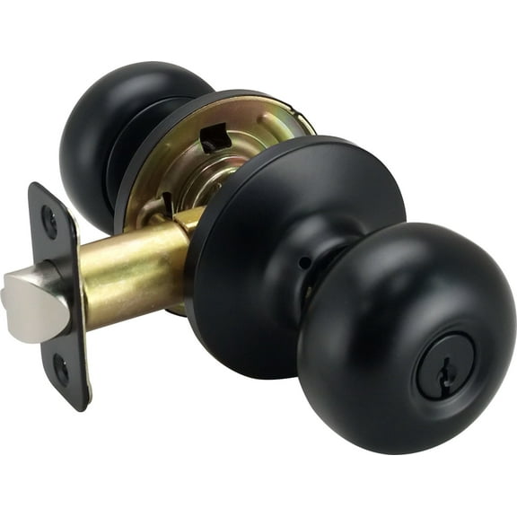 Miseno Mlk1030 Porter Flat Ball Single Cylinder Keyed Entry Door Knob Set - Black