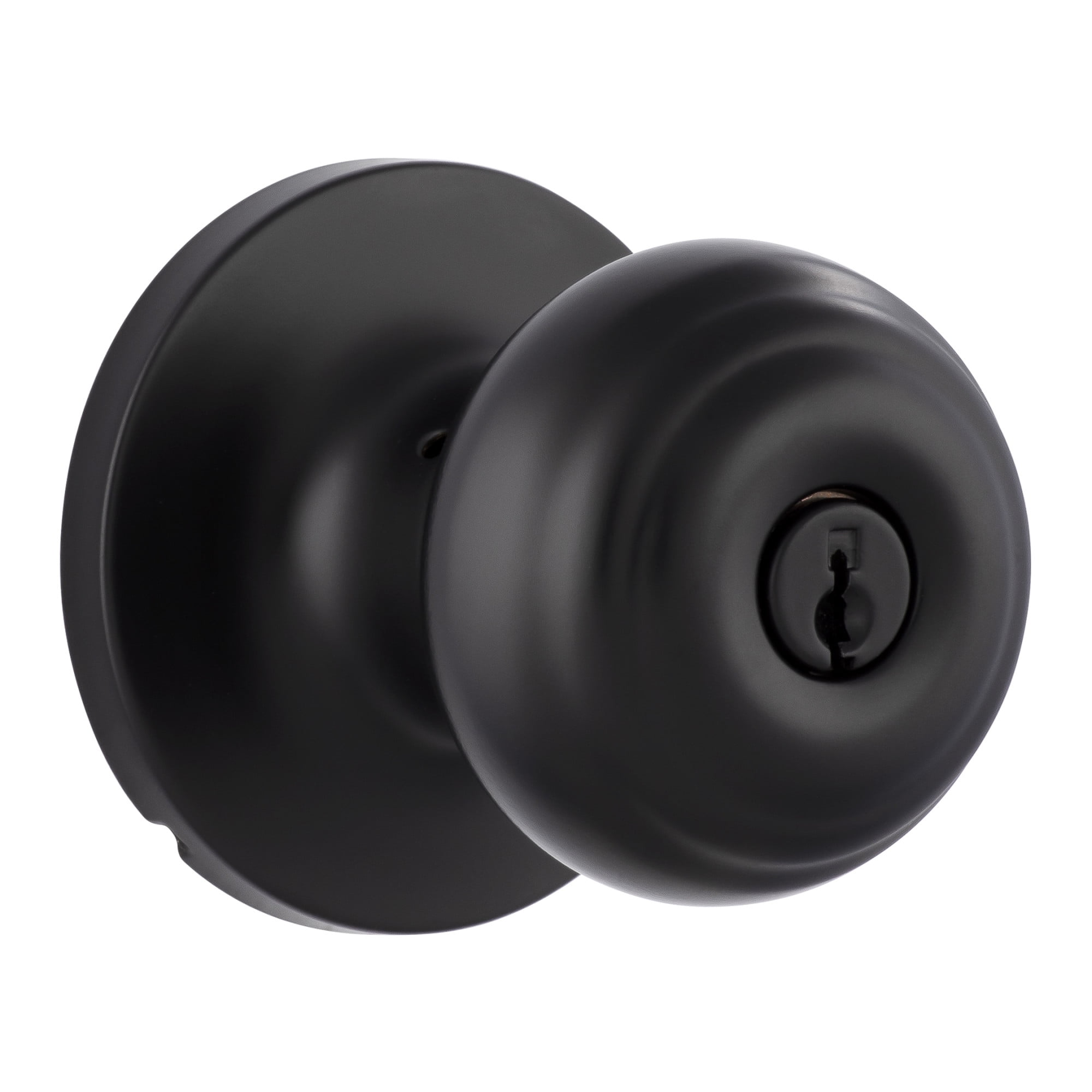 Miseno MLK1050BK Druid Single Cylinder Keyed Entry Door Flat Ridged Knob Set - Black