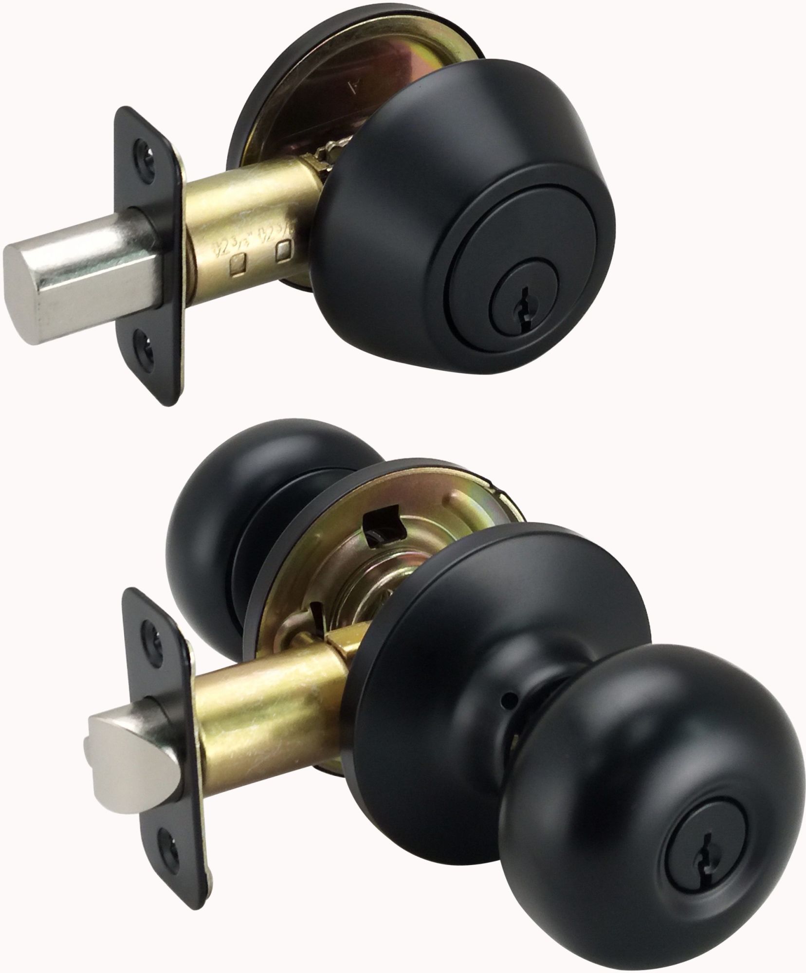 Schlage F51GeoBrk Keyed Entry Panic Proof Door Knob Set