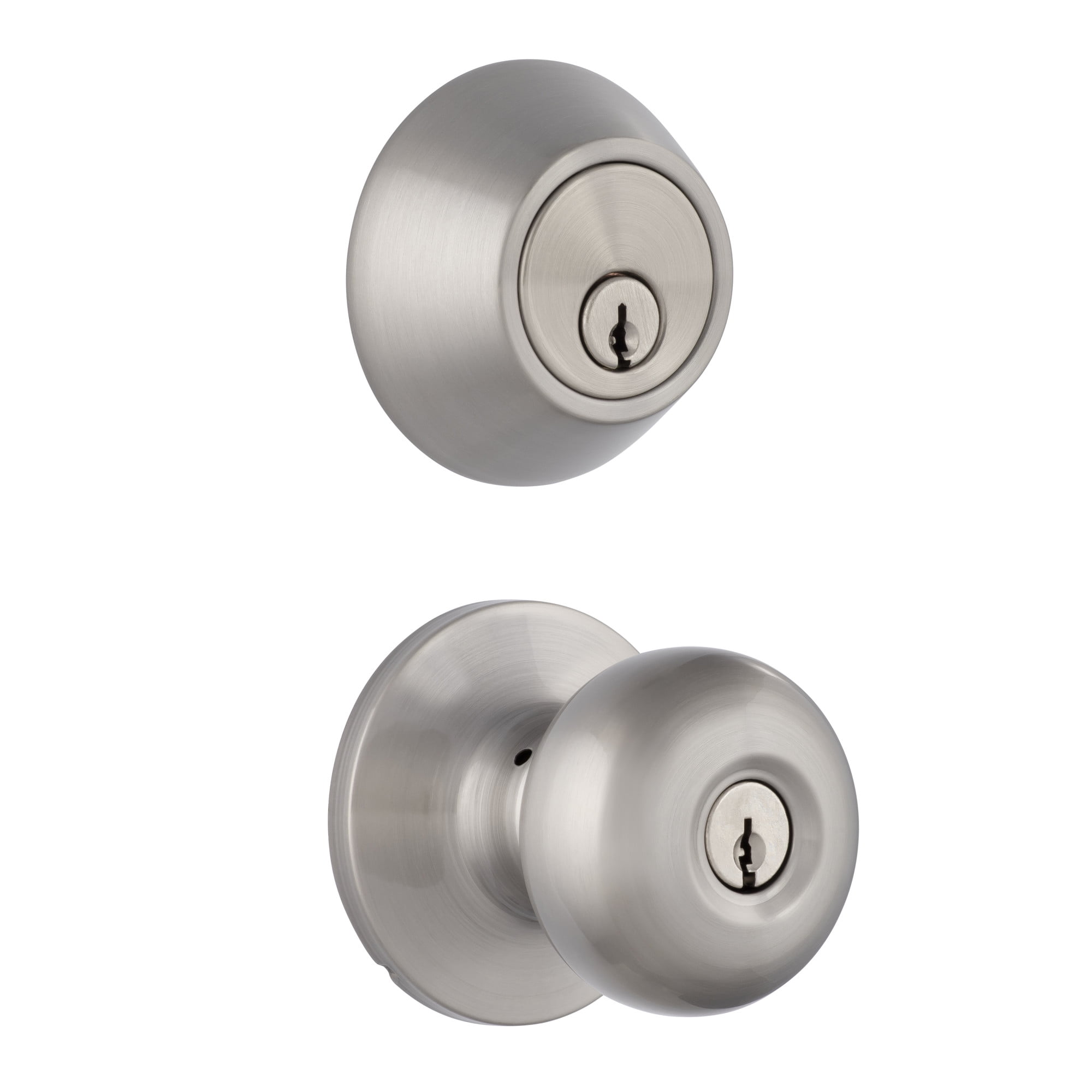 Miseno MLK2030SN Porter Flat Ball Single Cylinder Keyed Entry Door Knob Set - Nickel