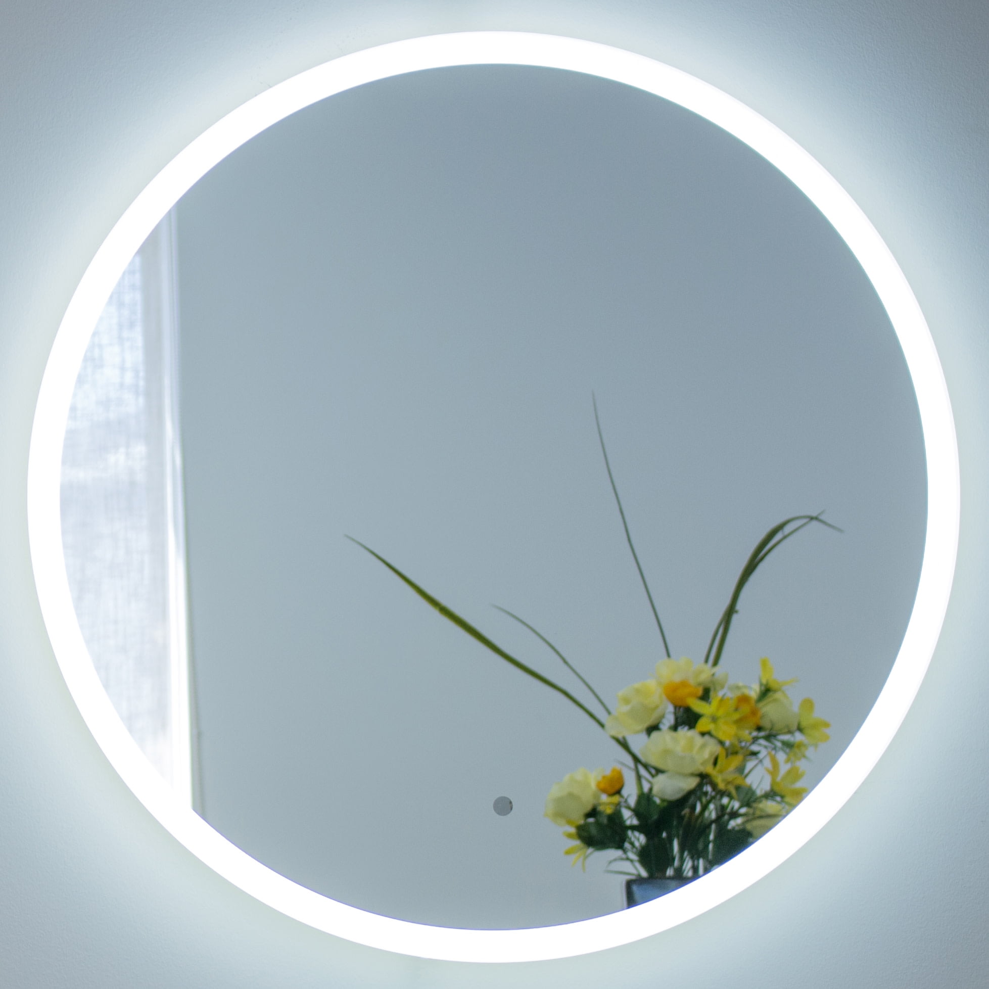 Miseno Mm2020led 20" Diameter Circular Frameless Bathroom Wall Mirror - Silver
