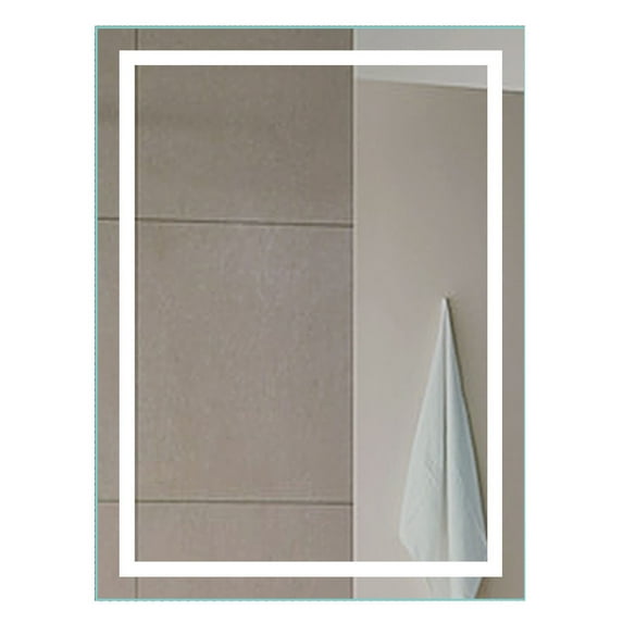 Miseno Mm2028ledr 20" W X 28" H Rectangular Frameless Bathroom Wall Mirror - Silver