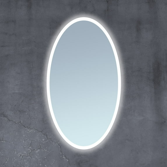 Miseno Mm2436ovled 24" W X 36" H Modern Oval Aluminum Frameless Bathroom Wall Mirror -
