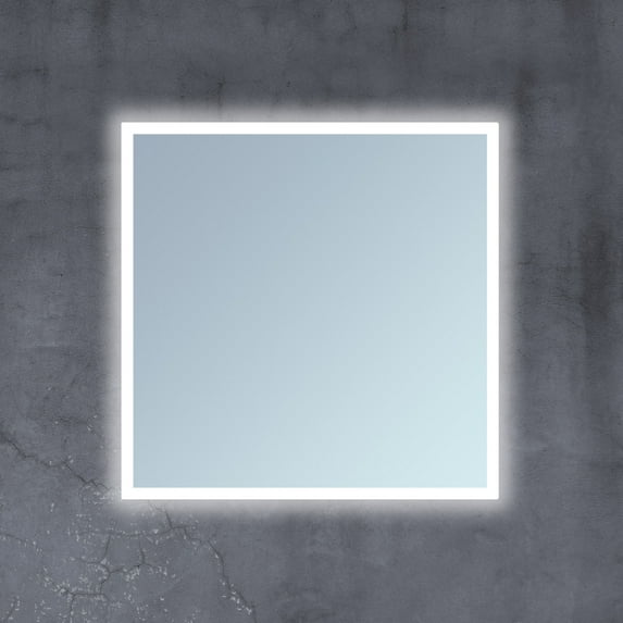 Miseno Mm4040sqled 40" W X 40" H Modern Square Aluminum Frameless Bathroom Wall Mirror -