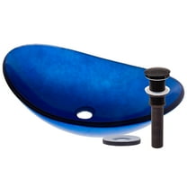 Miseno MNO-1308231S-ORB Oval 21-1/2" Glass Bathroom Sink;Oil Rubbed Bronze Drain