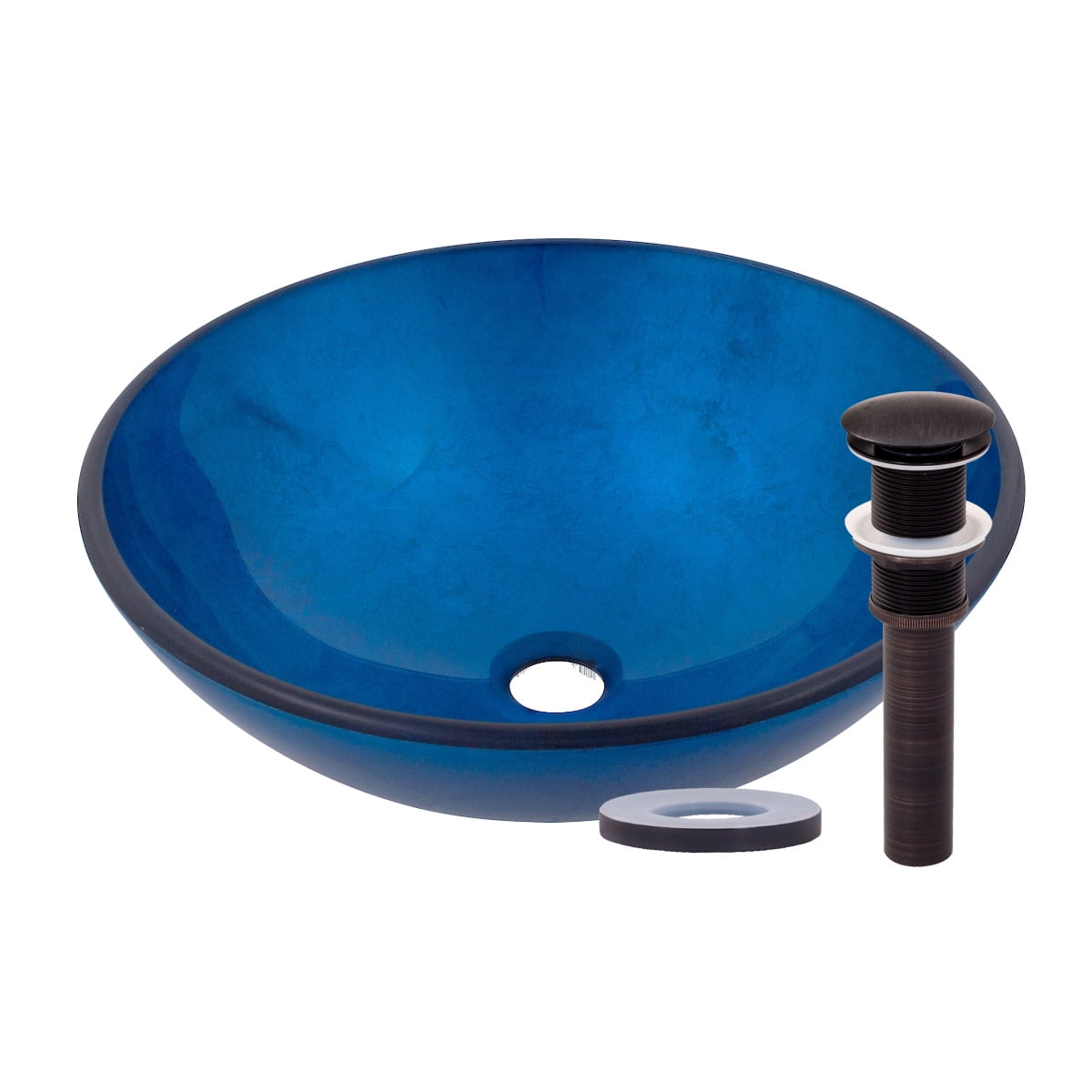 Miseno MNO-231S-ORB Circular 16-1/2" Tempered Glass Vessel Bathroom Sink - Bronze