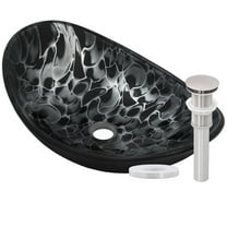 Miseno MNO-G1308210-BN Oval 21-1/2" Glass Bathroom Sink; Brushed Nickel Drain