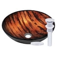 thumbnail image 1 of Miseno MNO-G520-PC Circular 16-1/2" Glass Bathroom Sink; Polished Chrome Drain, 1 of 6