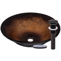 Miseno MNO-G800-ORB Circular 17-1/2" Glass Bathroom Sink;Oil Rubbed Bronze Drain