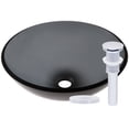 thumbnail image 1 of Miseno MNO-G861-PC Circular 16-1/2" Glass Bathroom Sink; Polished Chrome Drain, 1 of 6