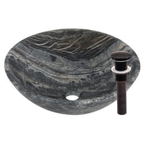 Miseno MNO-ML-ORB Circular 17" Marble Bathroom Sink; Oil Rubbed Bronze Drain