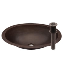 Miseno MNO-NA400 Oval 11" Drop-In or Undermount Bathroom Sink; Antique Copper