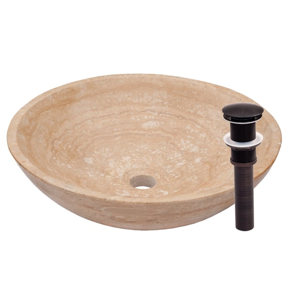 Miseno MNO-TB-ORB Circular 17" Stone Bathroom Sink; Oil Rubbed Bronze Drain