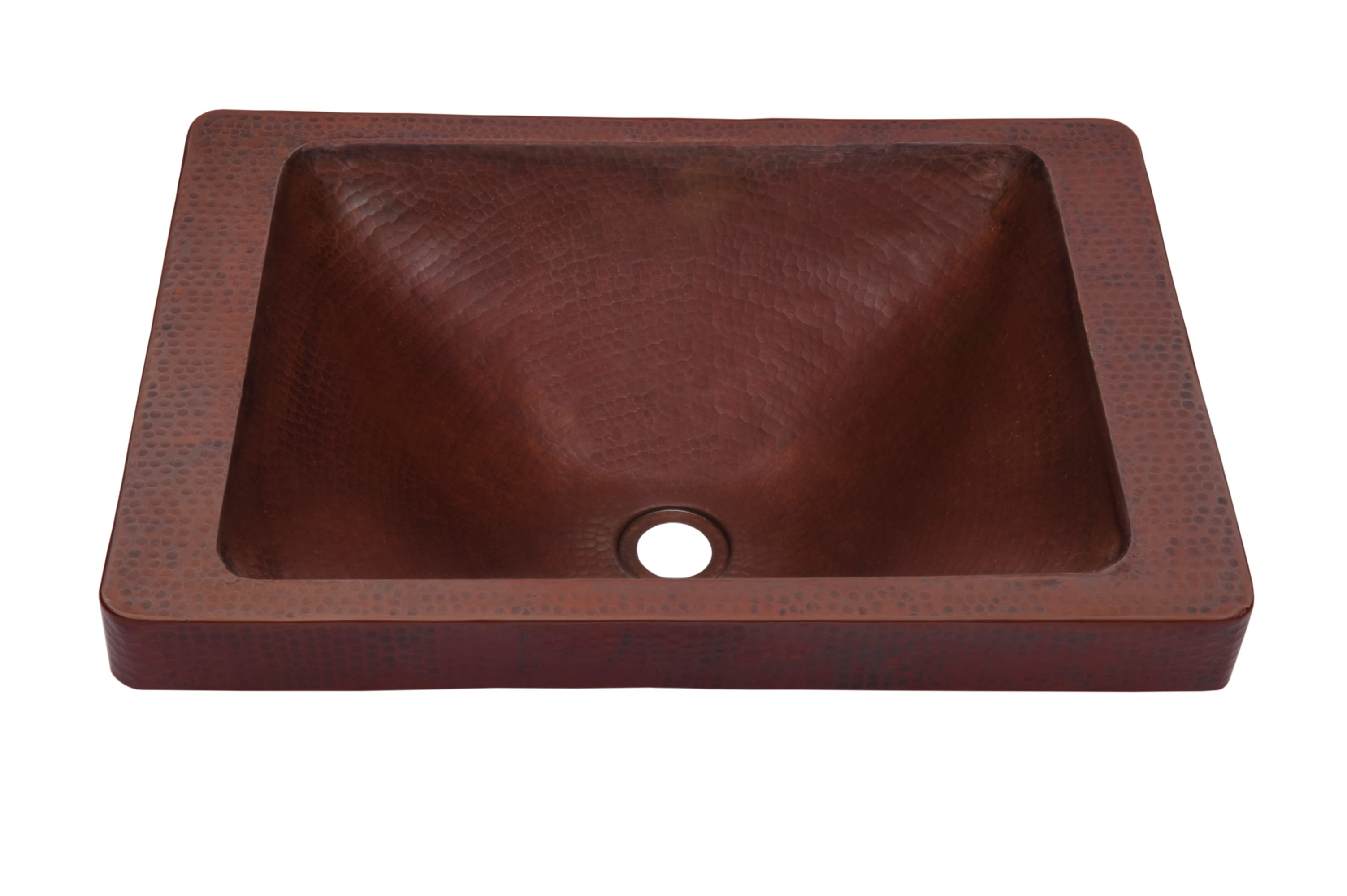 Antique Copper 20" Rectangular Drop-In Bathroom Sink