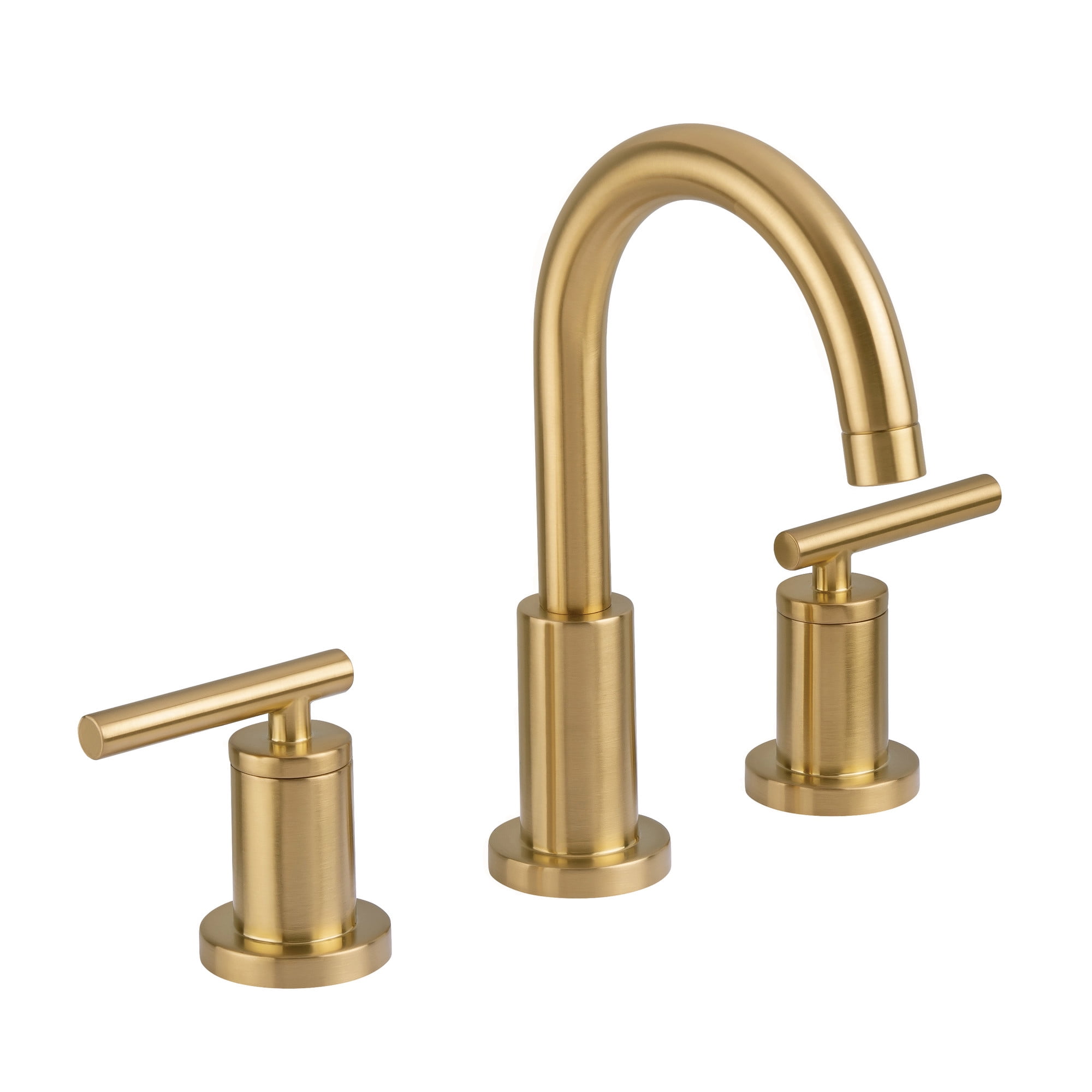 Champagne Gold Brass Widespread Bathroom Faucet with Lever Handles