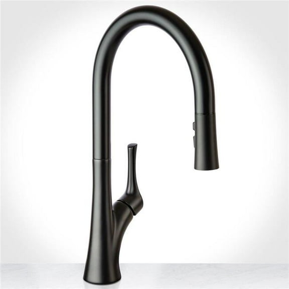 Miseno MNO171LFB Single Handle Pull Down Kitchen Faucet, Flat Black