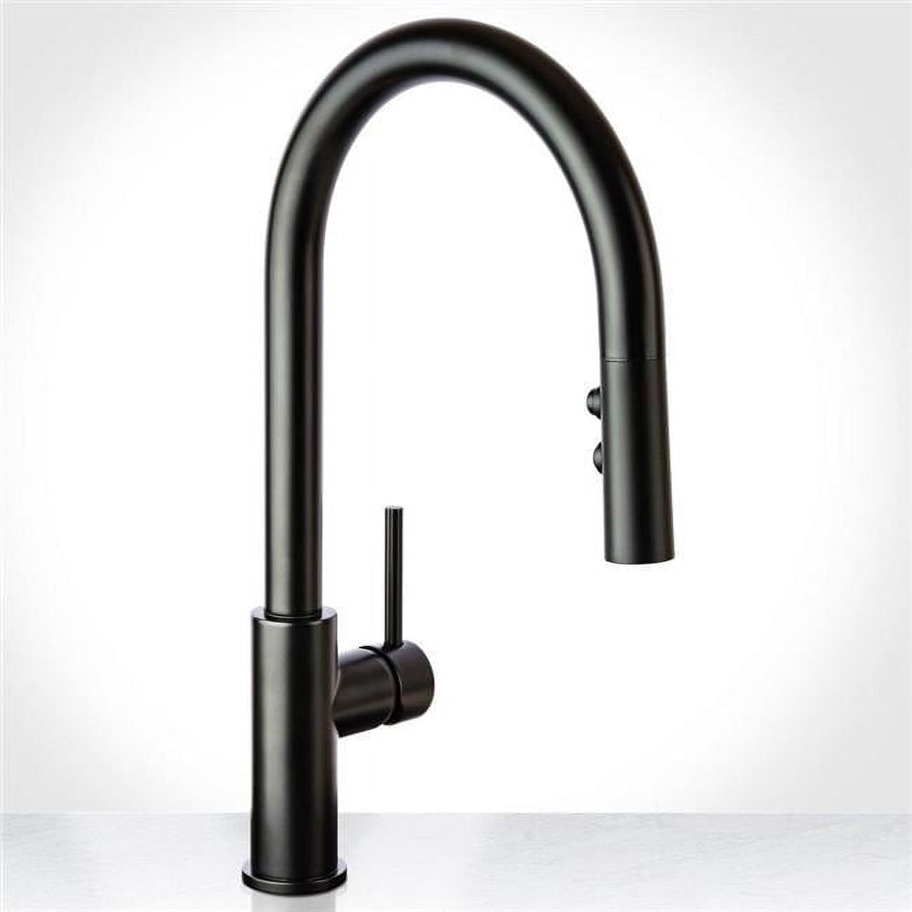 Miseno MNO191LFB Single Handle Pull Down Kitchen Faucet, Flat Black