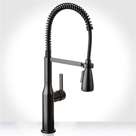 Miseno MNO500LFB Single Handle Pull Down Kitchen Faucet, Flat Black