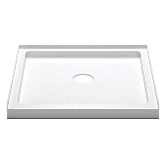 Miseno MNOSB4242C white acrylic square shower base 41-7/8 in x 41-7/8 in with center drain