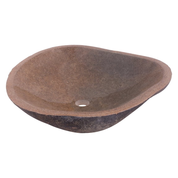 Miseno Mnotc Natural Stone 17" Specialty Vessel Bathroom Sink - Natural Cobblestone