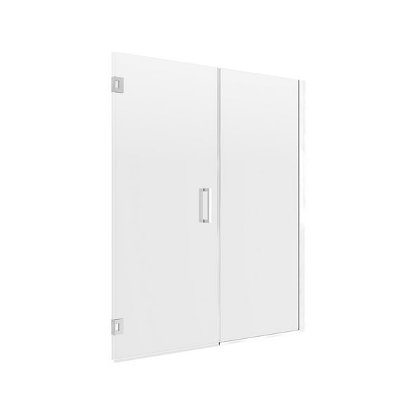 Craft + Main Mrhg6074-Cl Marina 74" High X 60" Wide Hinged Frameless Shower Door - Silver