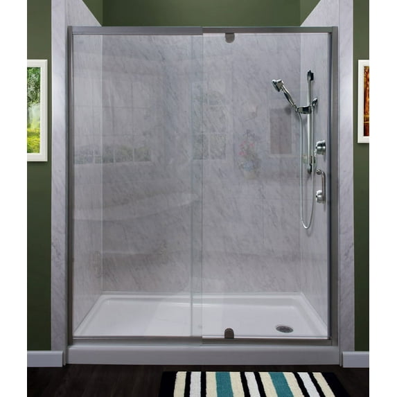 Miseno Msdc6069 Purify 69" High X 60" Wide Semi-Framed Pivot Shower Door - Nickel