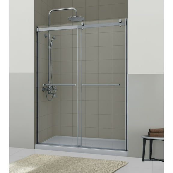 Miseno Msdcr7660dr Drift 76" High X 59" Wide Sliding Frameless Shower Door - Nickel