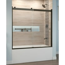 Miseno Msdrev6057cl Revolution 57" High X 56"60" Wide Sliding Framed Tub Door - Bronze