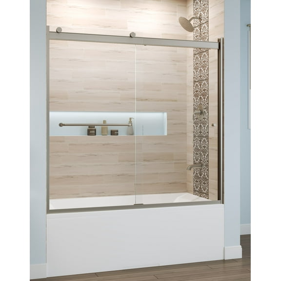Miseno Msdrev6057cl Revolution 57" High X 56"60" Wide Sliding Framed Tub Door - Nickel