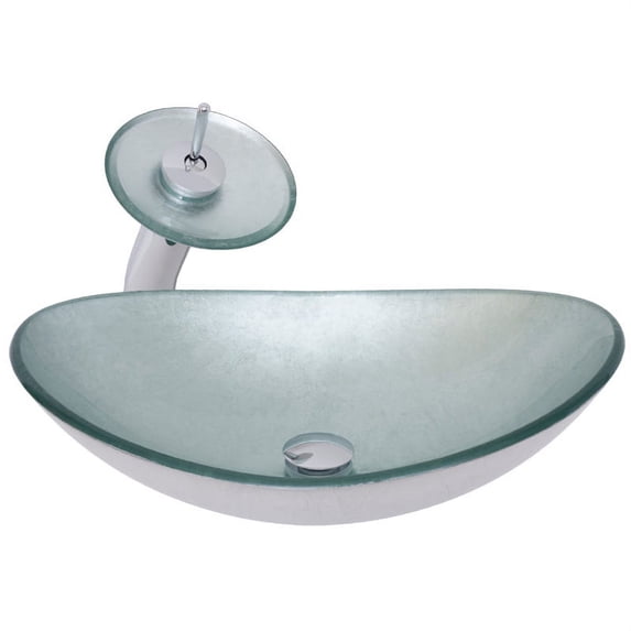 Miseno MSET70328031001-CH Painted Foil 21-1/2" Glass Vessel Bathroom Sink - Chrome