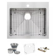 Miseno Mss2421srtm 24" Top-Mount/Undermount Single Basin Stainless Steel Kitchen Sink -
