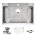 thumbnail image 1 of Miseno MNO3322SRTM 33-in x 22-in Stainless Steel Single Bowl Drop-In or Undermount 1-Hole Residential Kitchen Sink, 1 of 2