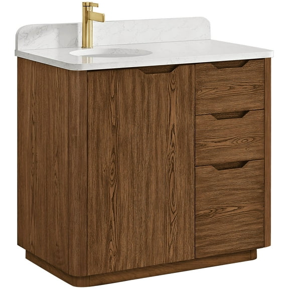 Miseno Mv-Abuj36-Gw Abuja 36" Free Standing Single Basin Vanity Set - Oak Weathered Brown